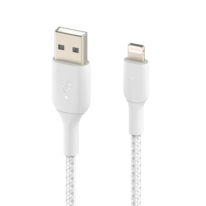Кабель Belkin Braided Lightning 2m White (CAA002BT2MWH)