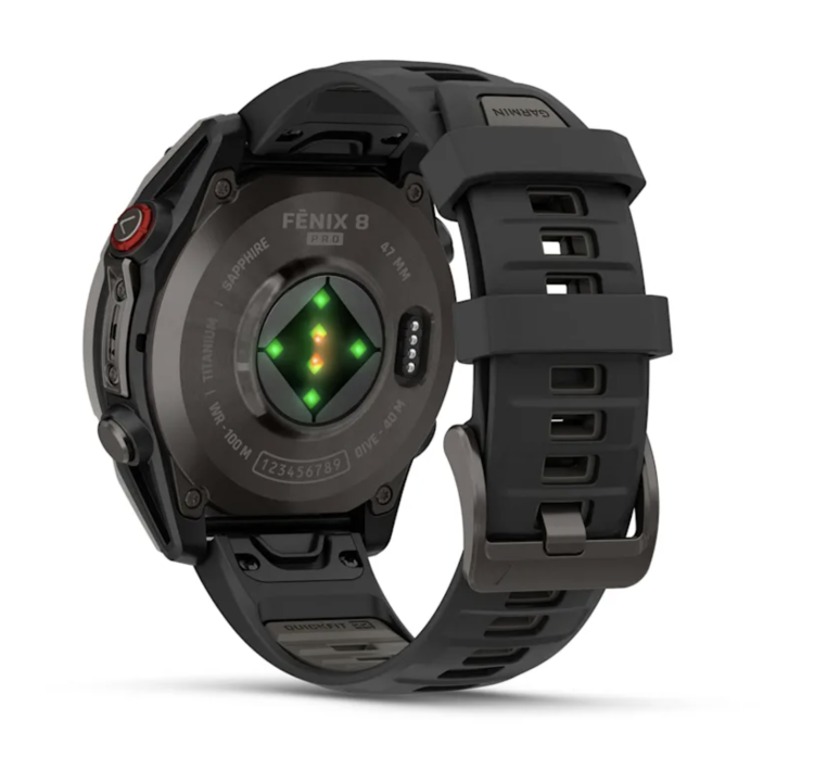 Garmin Fenix 8 Pro 47mm AMOLED Sapphire Carbon Gray DLC Titanium with Black/Pebble Gray Silicone Band (010-03198-00/01)