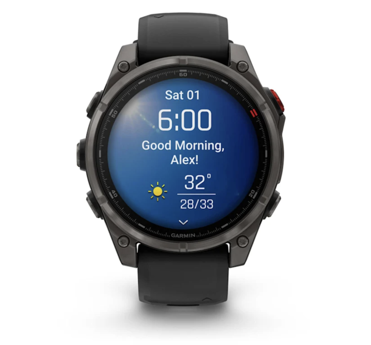 Garmin Fenix 8 Pro 47mm AMOLED Sapphire Carbon Gray DLC Titanium with Black/Pebble Gray Silicone Band (010-03198-00/01)