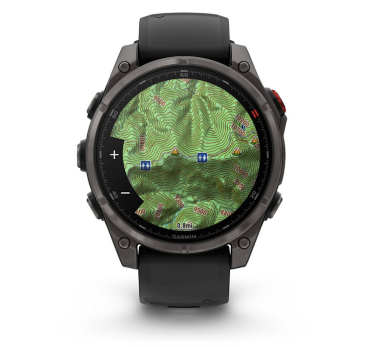 Garmin Fenix 8 Pro 47mm AMOLED Sapphire Carbon Gray DLC Titanium with Black/Pebble Gray Silicone Band (010-03198-00/01)