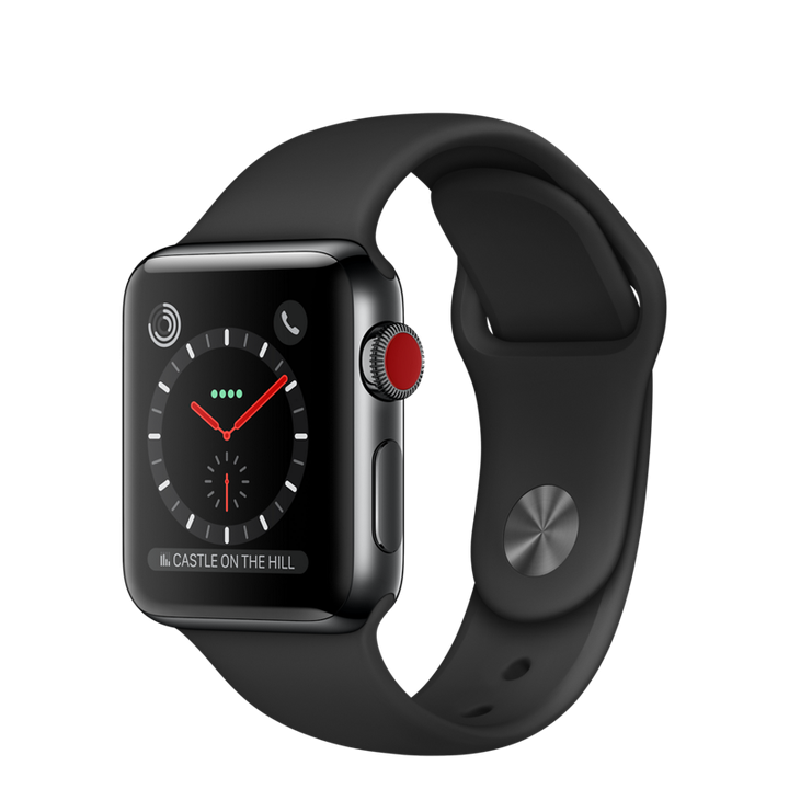 Apple Watch 38mm Series 3 GPS Cellular Space Black Stainless Steel Case with Black Sport Band MQJW2 Apple Room