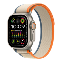 Apple Watch Ultra 2 49mm Titanium Case with Orange/Beige Trail Loop (M/L) (MRF23)