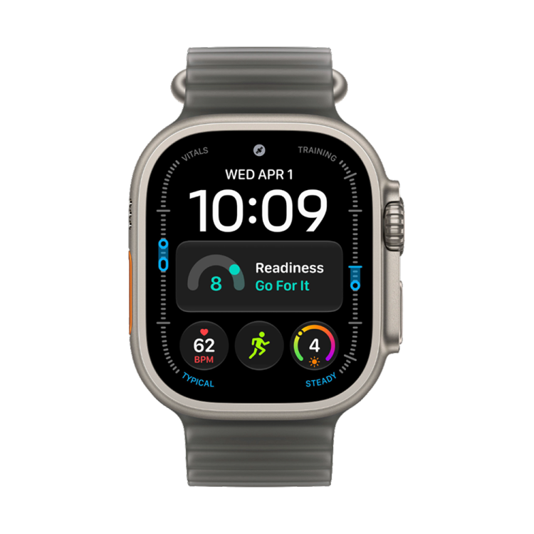 Apple Watch Ultra 4 GPS + LTE 49mm Natural Titanium Case with Translucent Black Ocean Band Apple Watch Ultra 4 GPS + LTE 49mm Natural Titanium Case with Translucent Black Ocean Band