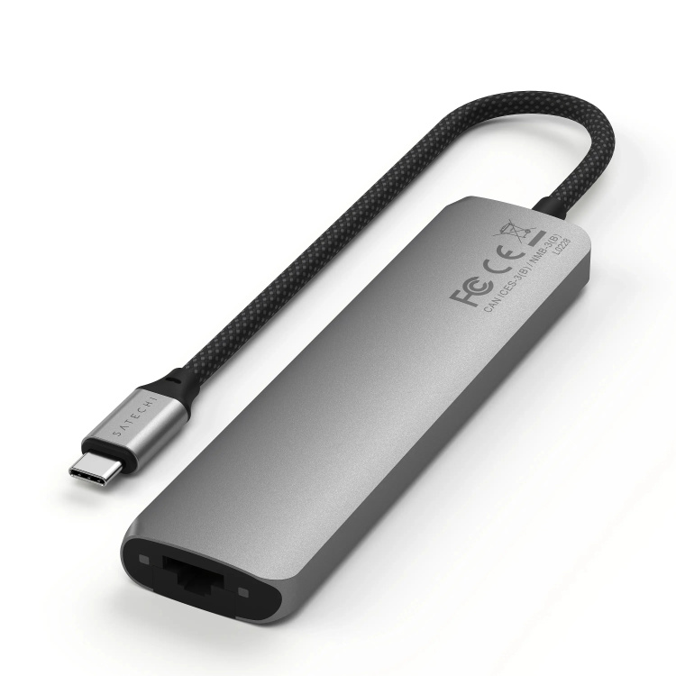 Перехідник Satechi 7-in-1 USB-C Slim Multiport Adapter 4K with Ethernet (ST-P7SM)