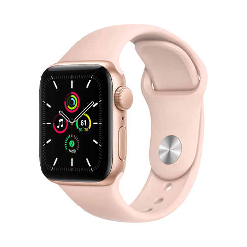 Apple Watch SE 40mm Gold Aluminum Case with Pink Sand Sport Band (MYDN2)
