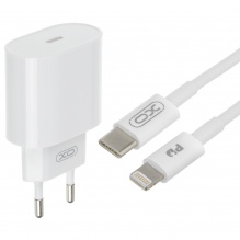Комплект адаптер XO 20W + USB-C to Lightning Cable L81B Series (White)