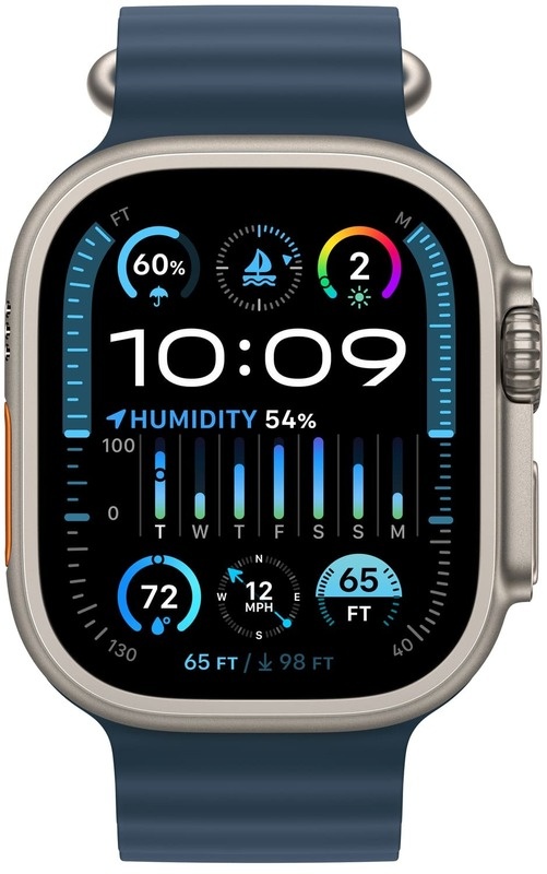 Apple Watch Ultra 2 49mm Titanium Case with Blue Ocean Band (MREG3)
