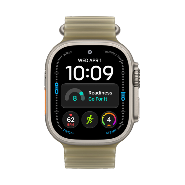 Apple Watch Ultra 4 GPS + LTE 49mm Natural Titanium Case with Translucent Kelp Ocean Band Apple Watch Ultra 4 GPS + LTE 49mm Natural Titanium Case with Translucent Kelp Ocean Band