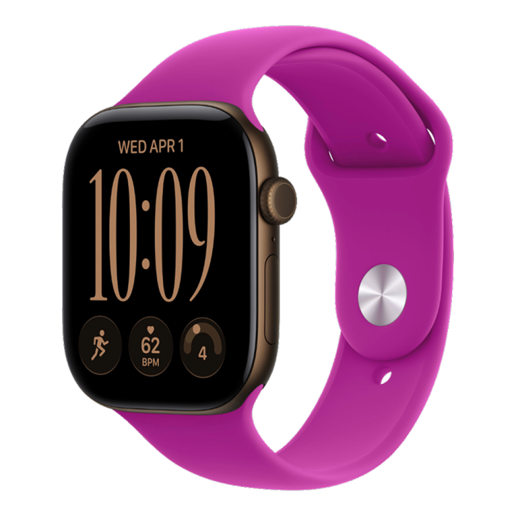 Apple Watch Series 12 GPS 42mm Dark Bronze Aluminum Case with Magenta Sport Band - M/L