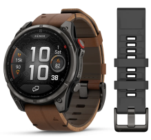 Garmin Fenix 8 Pro 47mm AMOLED Sapphire Carbon grey DLC titanium with Chestnut Leather Band (010-03198-40)