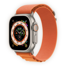 Apple Watch Ultra 49mm Titanium Case with Orange Alpine Loop Large (MQFM3) бу