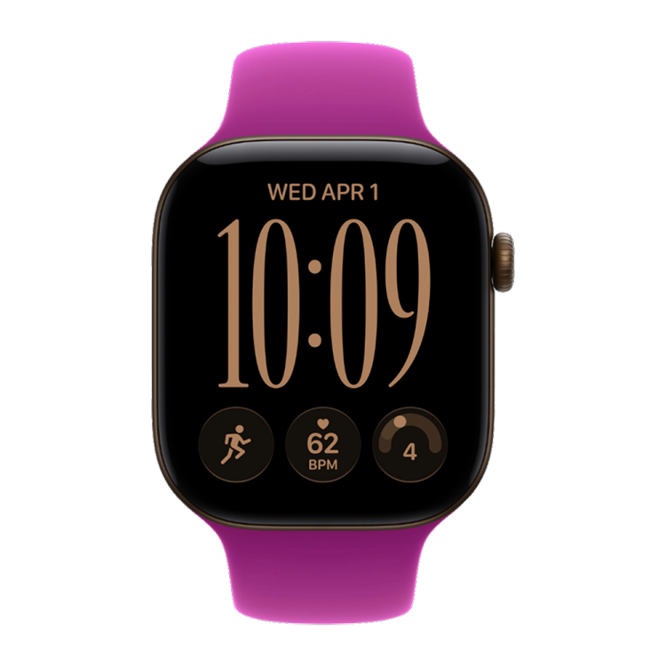 Apple Watch Series 12 GPS 42mm Dark Bronze Aluminum Case with Magenta Sport Band - S/M  