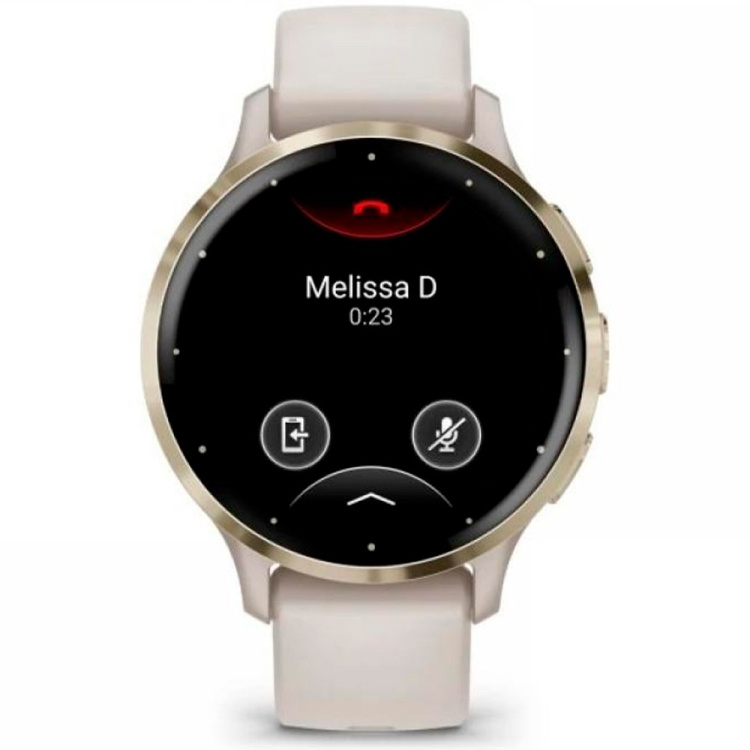 Garmin Venu 3S Soft Gold Stainless Steel Bezel with Ivory Case and Silicone Band (010-02785-04)