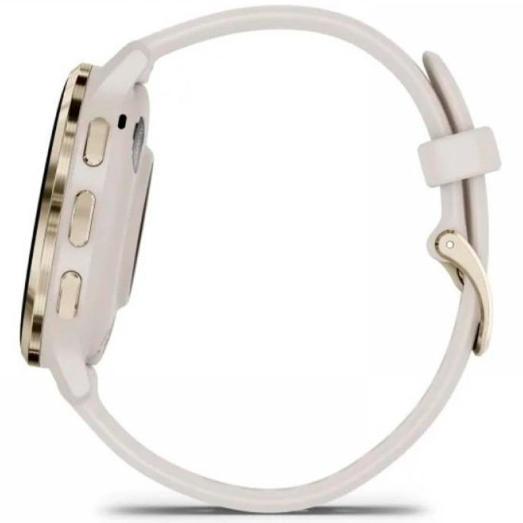 Garmin Venu 3S Soft Gold Stainless Steel Bezel with Ivory Case and Silicone Band (010-02785-04)