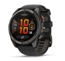 Garmin Fenix 8 Pro 51mm AMOLED Sapphire Carbon Gray DLC Titanium with Black/Pebble Gray Silicone Band (010-03199-00/01)