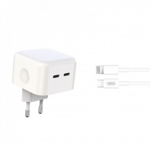 Комплект адаптер XO L102 2xUSB-C 35W with USB-C to Lightning cable (White)
