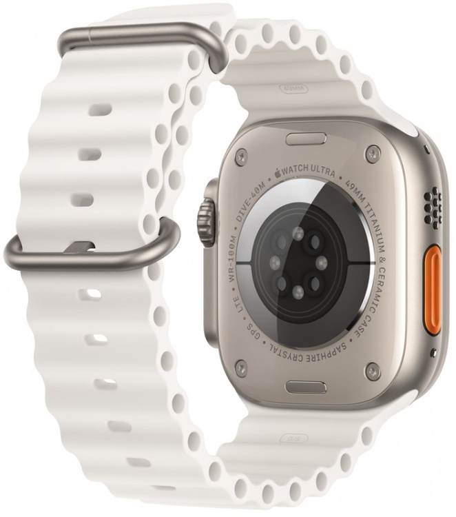 Apple Watch Ultra 2 49mm Titanium Case with White Ocean Band (MREJ3)