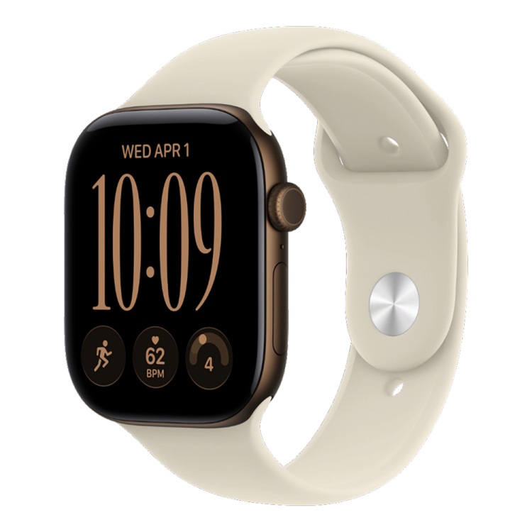 Apple Watch Series 12 GPS 42mm Dark Bronze Aluminum Case with Sand Sport Band - S/M   