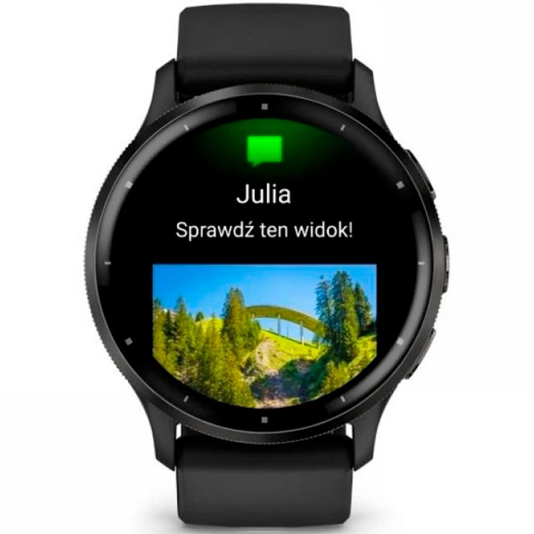 Garmin Venu 3 Slate Stainless Steel Bezel with Black Case and Silicone Band (010-02784-01)