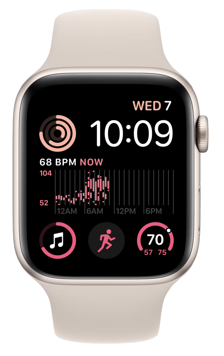 Apple Watch SE 2 2022 40mm Starlight Aluminium Case with Starlight Sport Band (MNJP3)