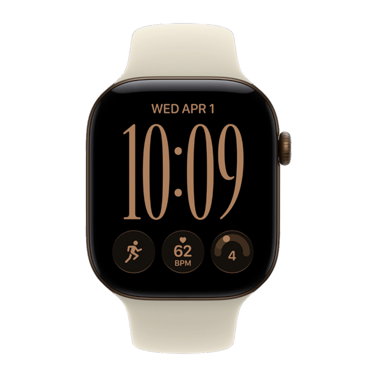Apple Watch Series 12 GPS 42mm Dark Bronze Aluminum Case with Sand Sport Band - M/L