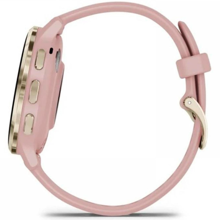 Garmin Venu 3S Soft Gold Stainless Steel Bezel with Dust Rose Case and Silicone Band (010-02785-03)