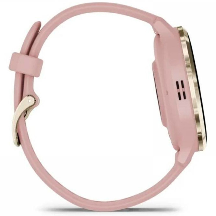 Garmin Venu 3S Soft Gold Stainless Steel Bezel with Dust Rose Case and Silicone Band (010-02785-03)
