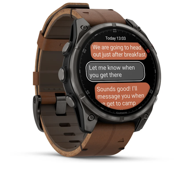 Garmin Fenix 8 Pro 51mm AMOLED Sapphire Carbon grey DLC titanium with Chestnut Leather Band (010-03199-40)
