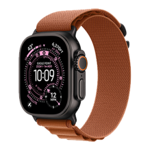 Apple Watch Ultra 3 GPS + Cellular, 49mm Black Titanium Case with Terra Cotta Alpine Loop - Small