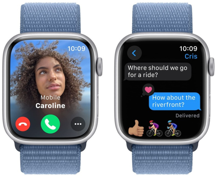 Apple Watch Series 9 GPS 41mm Silver Aluminum Case with Winter Blue Sport Loop (MR923) бу