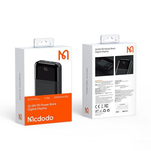 PowerBank McDodo [MC-5851] Moon 22.5W Digital Display 10000mAh (Black)