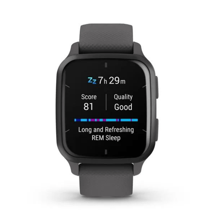 Garmin Venu Sq 2 Slate Aluminum Bezel with Shadow Gray Case and Silicone Band (010-02701-00/10)