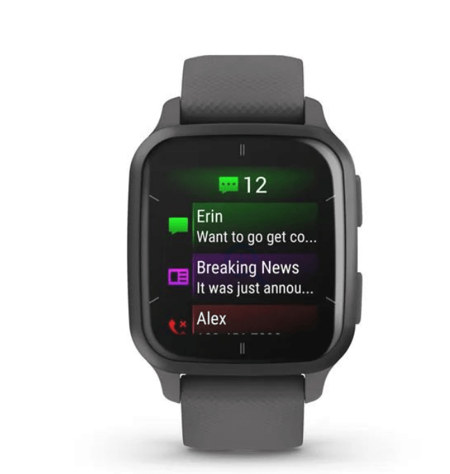 Garmin Venu Sq 2 Slate Aluminum Bezel with Shadow Gray Case and Silicone Band (010-02701-00/10)