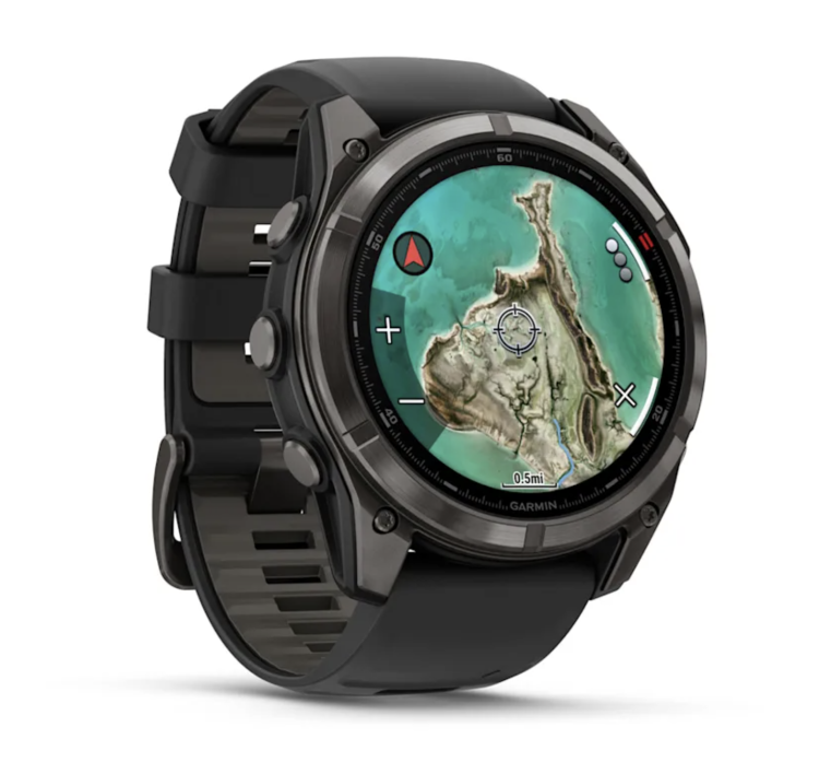 Garmin Fenix 8 Pro 51mm MicroLED Sapphire Carbon Gray DLC Titanium with Black/Pebble Gray Silicone Band (010-03380-00/01)
