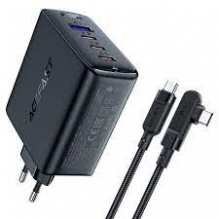 Комплект Acefast A37 (3xUSB-C + USB-A) + USB-C to USB-C 100W 2m Сable (Black)