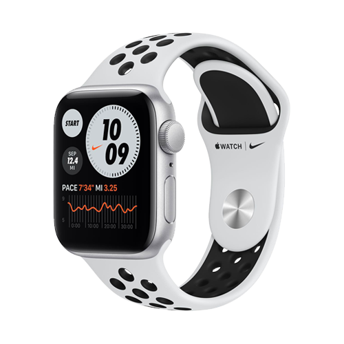 Apple Watch Nike SE 40mm Silver Aluminium Case with Pure Platinum Black Nike Sport Band (MYYD2)
