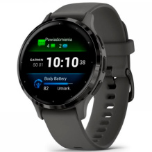 Garmin Venu 3S Slate Stainless Steel Bezel with Pebble Gray Case and Silicone Band (010-02785-00)