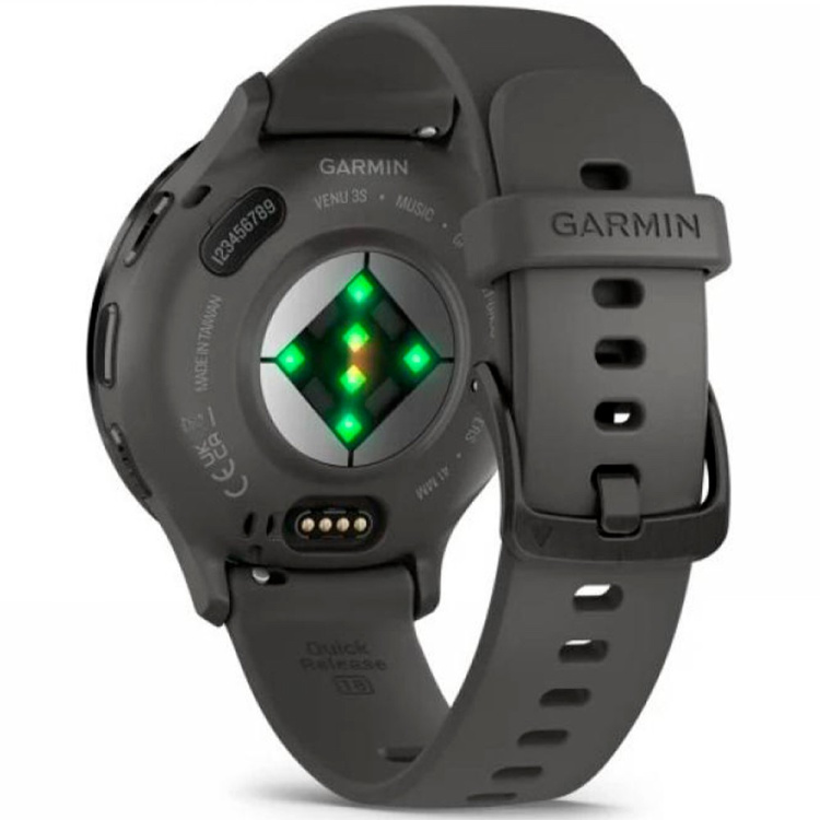 Garmin Venu 3S Slate Stainless Steel Bezel with Pebble Gray Case and Silicone Band (010-02785-00)